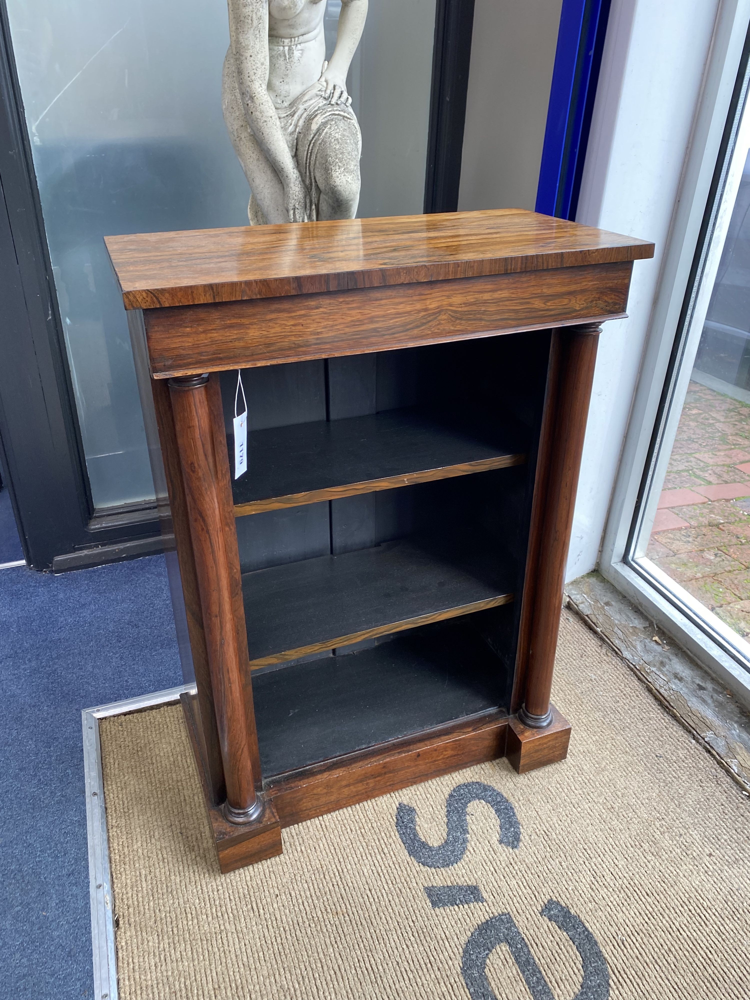 An early Victorian rosewood pier cabinet, width 62cm, depth 32cm, height 88cm